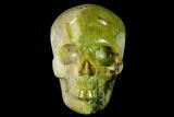 Realistic, Polished Yellow Turquoise Jasper Skull - Magnetic #151121-1